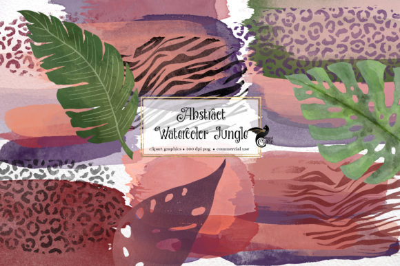 Abstract Watercolor Jungle: A Fresh Illustration for Modern Branding