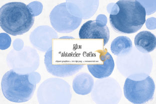 Blue Watercolor Circles Clipart & Illustrations