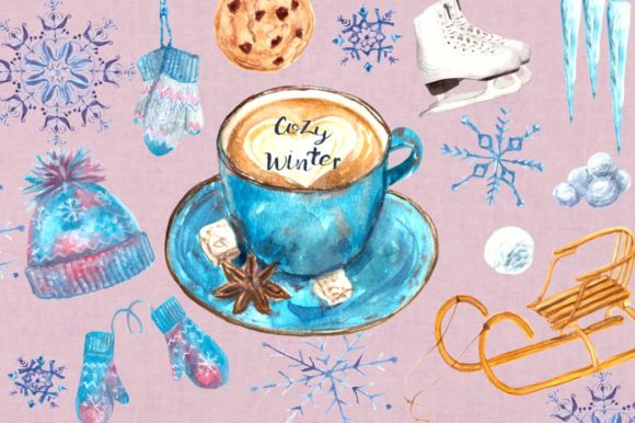 Cozy Winter Watercolor Clip Art Set: Illustrations That Bring Warmth to Branding