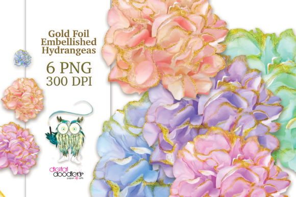 Gold Trimmed Watercolor Hydrangeas: A Visual Upgrade for Bloggers and Publishers