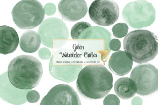 Green Watercolor Circles Clipart for Crafting & Handmade Business Use