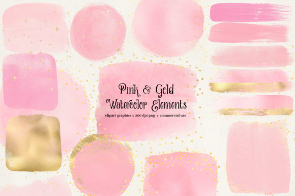 h1Pink & Gold Watercolor Illustrations for Creative Sellers/h1