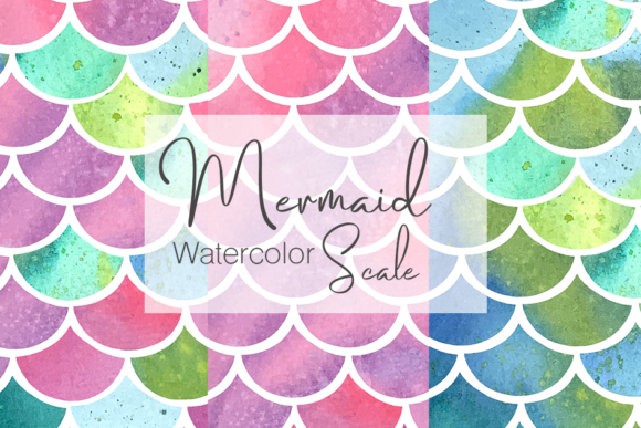 h1Watercolor Mermaid Scale Pattern for Creative Sellers and Illustrationsh1