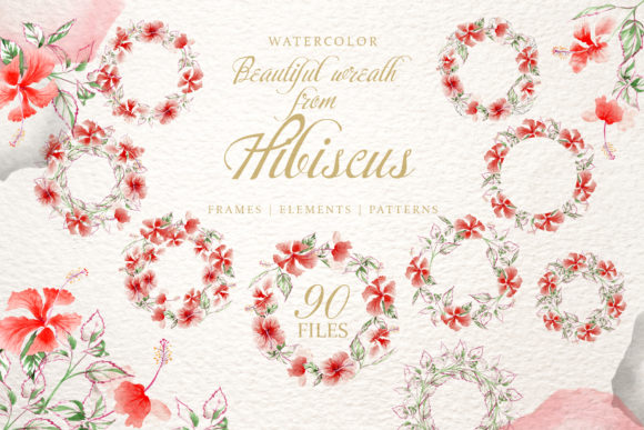 Hibiscus Watercolor Illustrations for Modern Branding