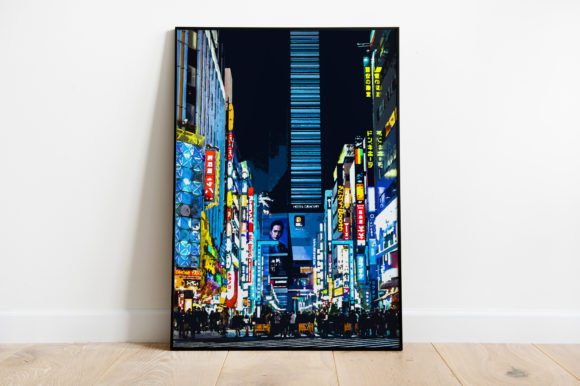 Japan City Night Watercolor Illustrations for Crafting & Handmade Business