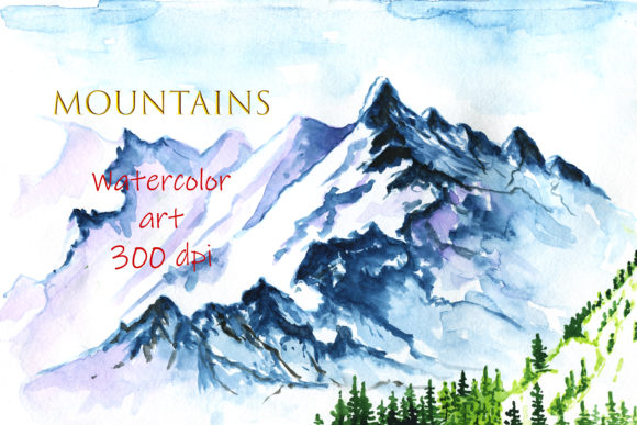 Mountain Watercolor, Clipart Mountains – A Designer’s Real-World Review