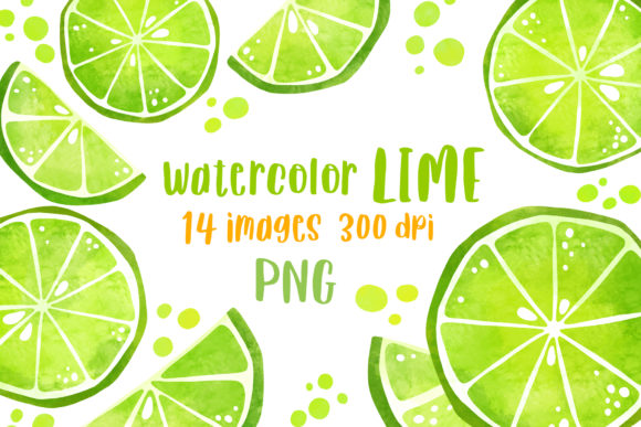 Summer Clipart Watercolor Lime Illustrations Bring Seasonal Freshness to Branding Projects