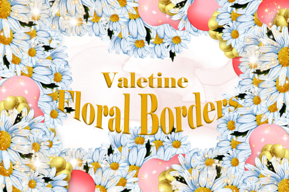 Valentine Watercolor Floral Borders – Perfect Illustrations for Romantic Handmade Crafts