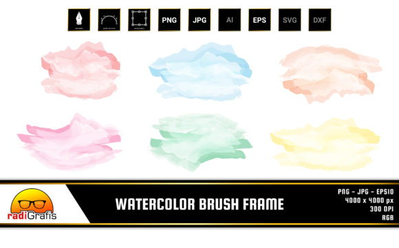 Watercolor Brush Frame Clip Art for Crafting and Handmade Business