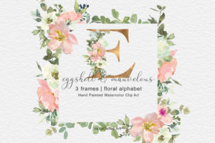 Watercolor Floral Frames and Alphabet Illustrations