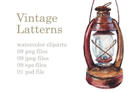 Watercolor Sketch Vintage Lamps: Illustrations That Bring Artistic Charm to Content Publishing