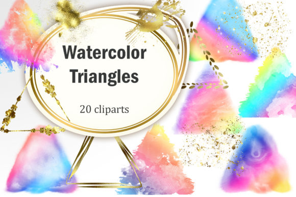 Watercolor Triangles Illustrations for Creative Sellers