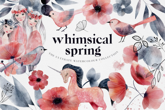 Watercolor Whimsical Spring Collection – A Dreamy Illustration Bundle for Crafters & Etsy Sellers