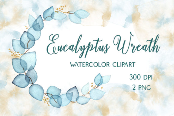 Watercolor Wreath Eucalyptus Clipart: A Fresh Illustration for Branding and Marketing
