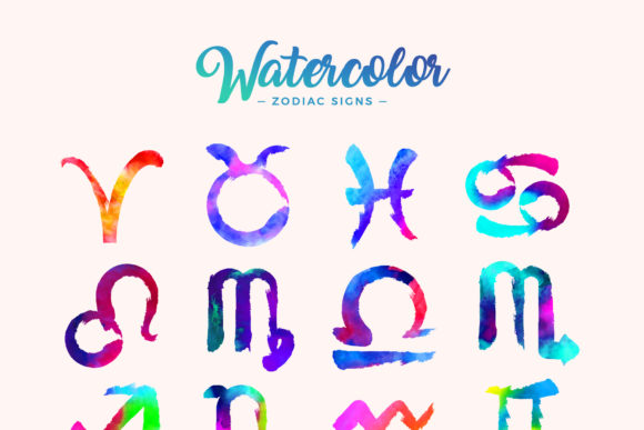 Watercolor Zodiac Signs PNG Set for Crafters & Handmade Sellers