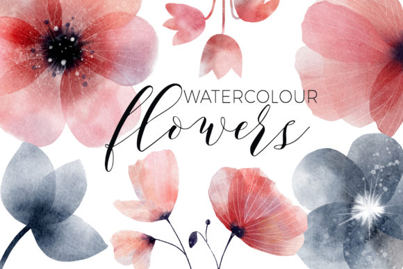 Whimsical Spring Florals Watercolor Illustrations